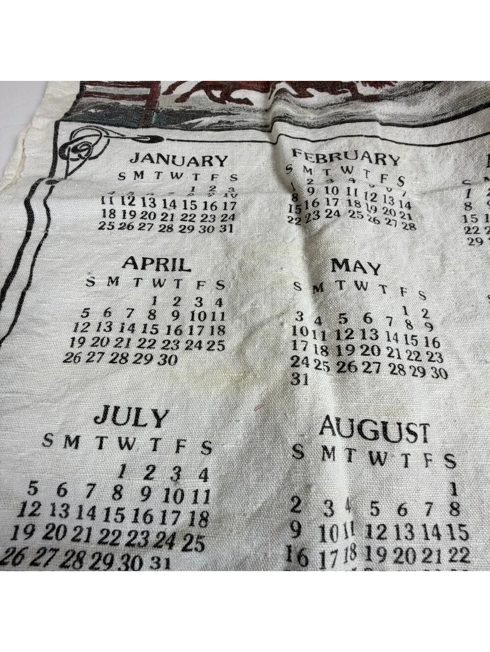 Lot of 18 Vintage Kay Dee Designs Linen Calendar Tea Towels 1980-2002 Collectibl
